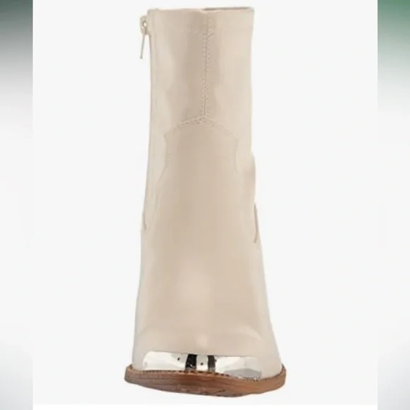 Dirty Laundry Cream Heeled Boots with Gold Accents - Picture 3 of 10